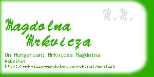 magdolna mrkvicza business card